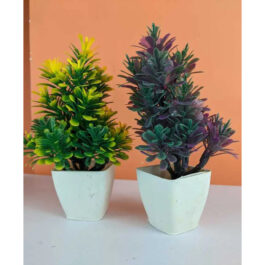 Pack of 2 Green and purple Red Artificial plant